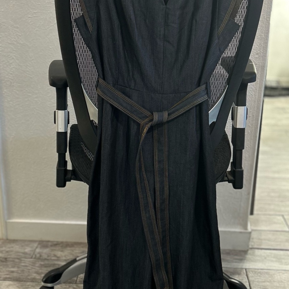 Calvin Klein Charcoal Navy jumpsuit with Gold Zipper size 12